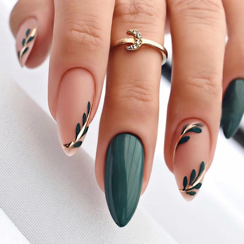 Nail Art Pink - 24 Teile/satz Mittellange Mandel Drücken Sie
