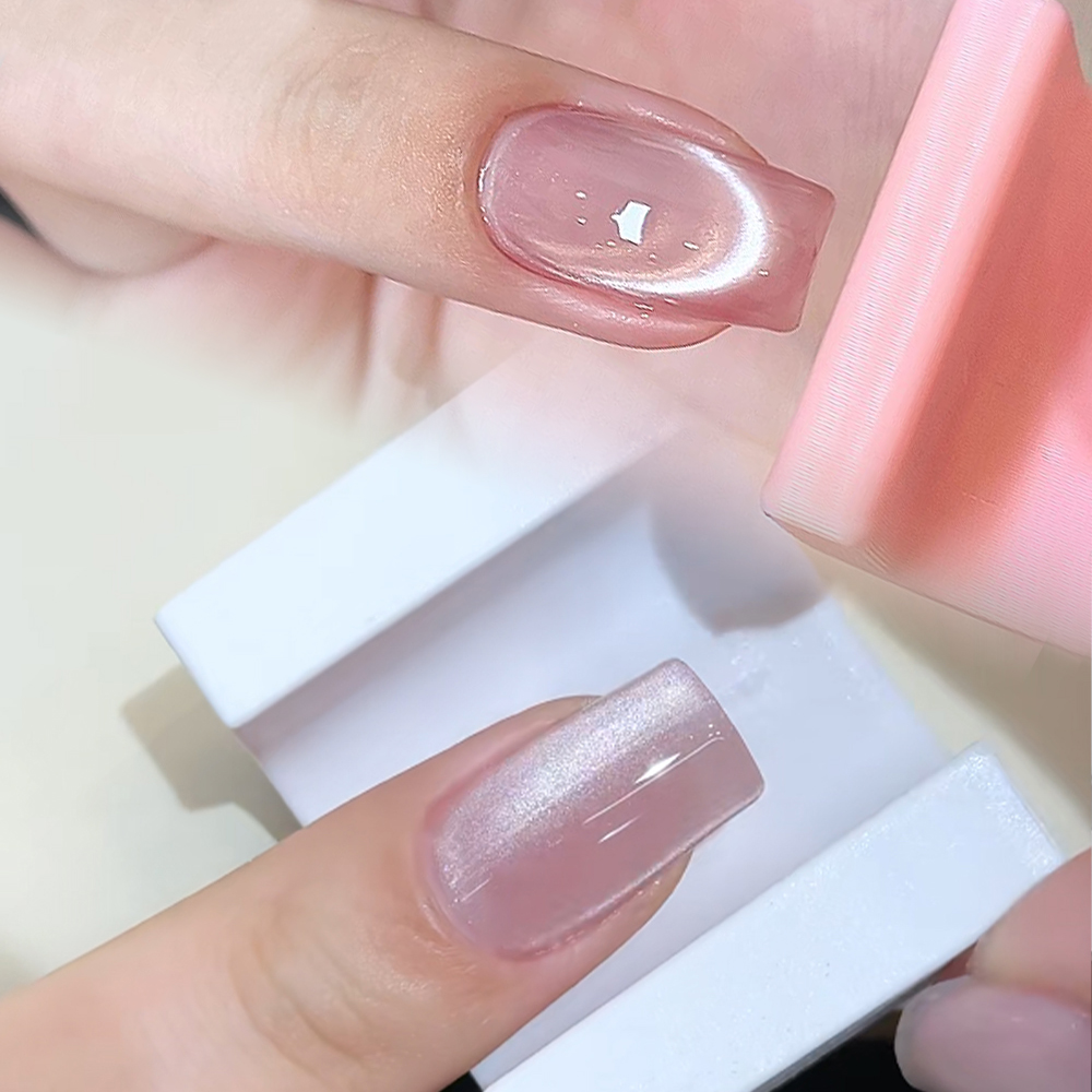 Nail Art Pink Cat Eye - 5D U-förmigen Französisch Cat Eye Nail