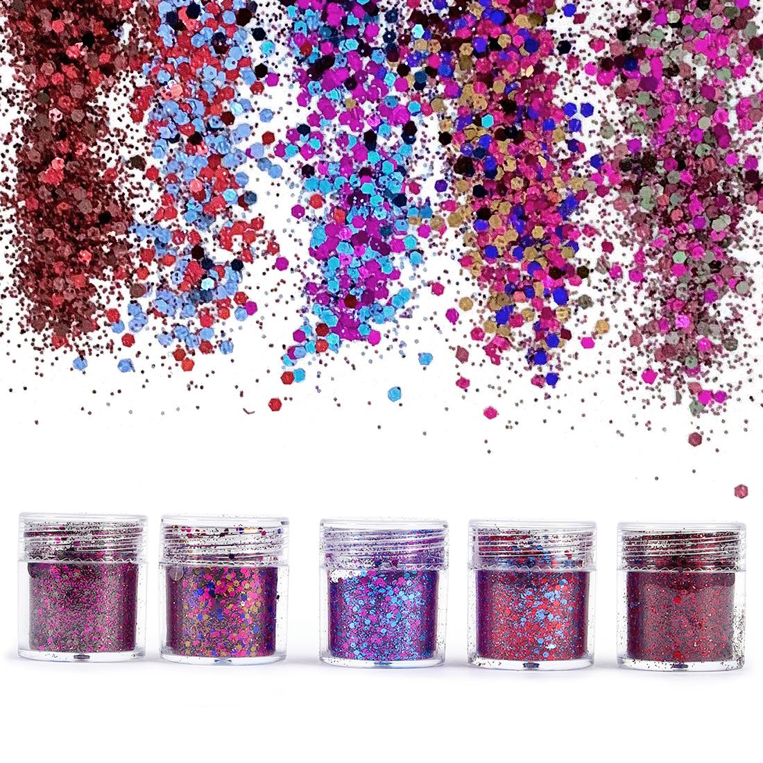 Nail Art Xmas - 4/5 Flaschen Traumhaftes Glitzerpulver für Harz