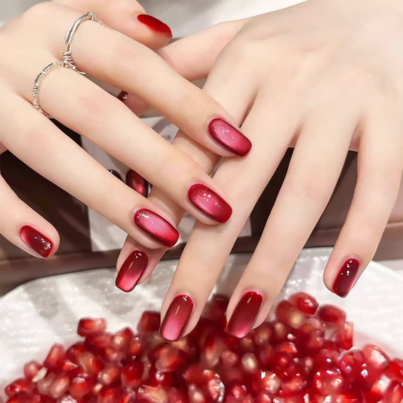 Nail Art Red Wine Cat Eye - 1 Stück SHAKA Juicy Red Pomegranate