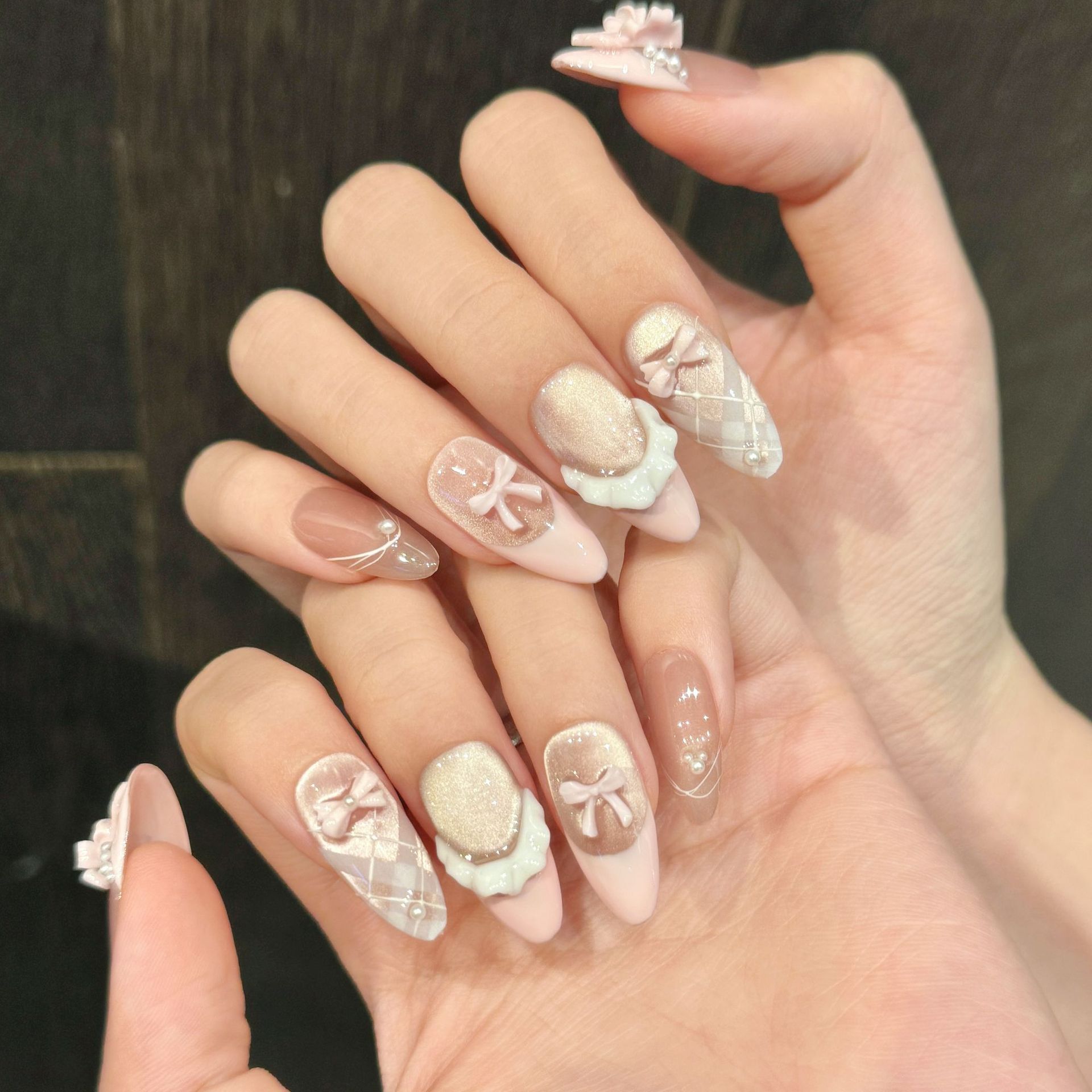 10 Stück handgemachte Nägel zu – Nail Art Pink Cat Eye Bewertung und Preis