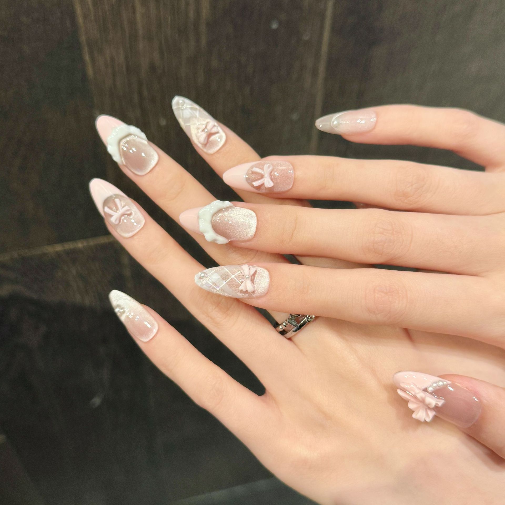 10 Stück handgemachte Nägel zu – Nail Art Pink Cat Eye Bewertung und Preis