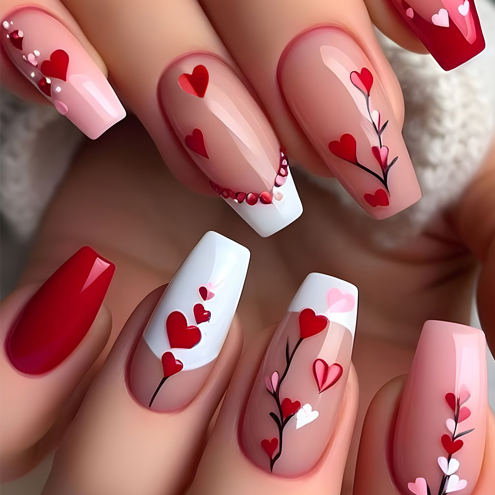 24 Stück/Set mittellange quadr – Nail Art Flower Bewertung und Preis