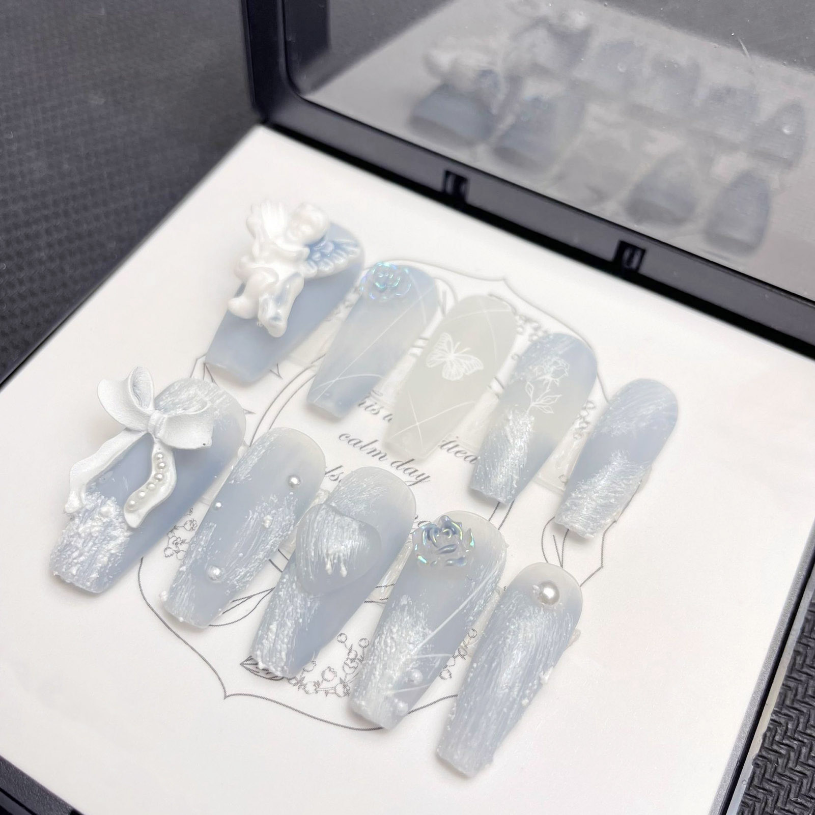 3D-Gips-Engel-Kunstnägel, glän – Nail Art Flower Bewertung und Preis