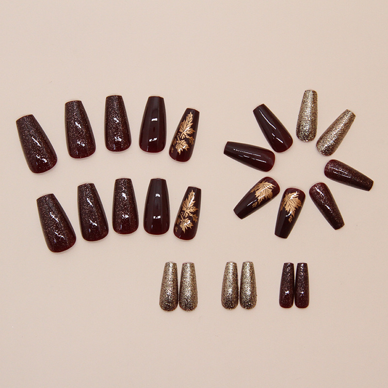 24 Stück elegante burgunderrot – Nail Art Burgundy Bewertung und Preis