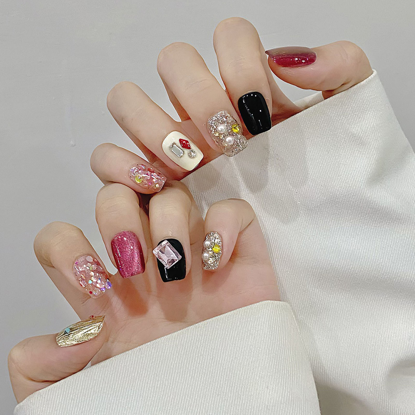 Handgemachte Presse auf Nägeln – Nail Art Pink Cat Eye Bewertung und Preis