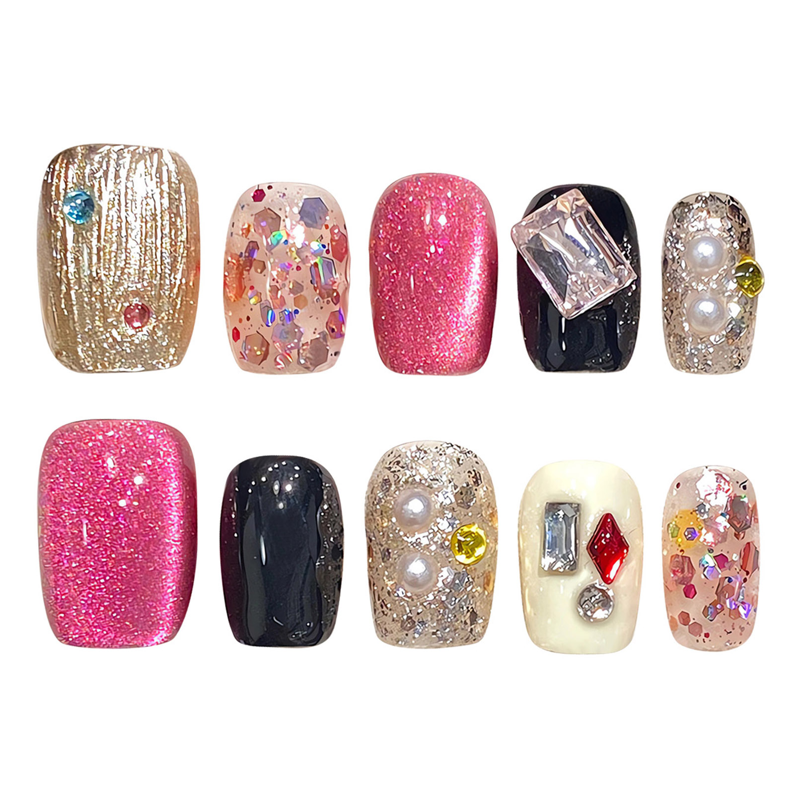 Handgemachte Presse auf Nägeln – Nail Art Pink Cat Eye Bewertung und Preis