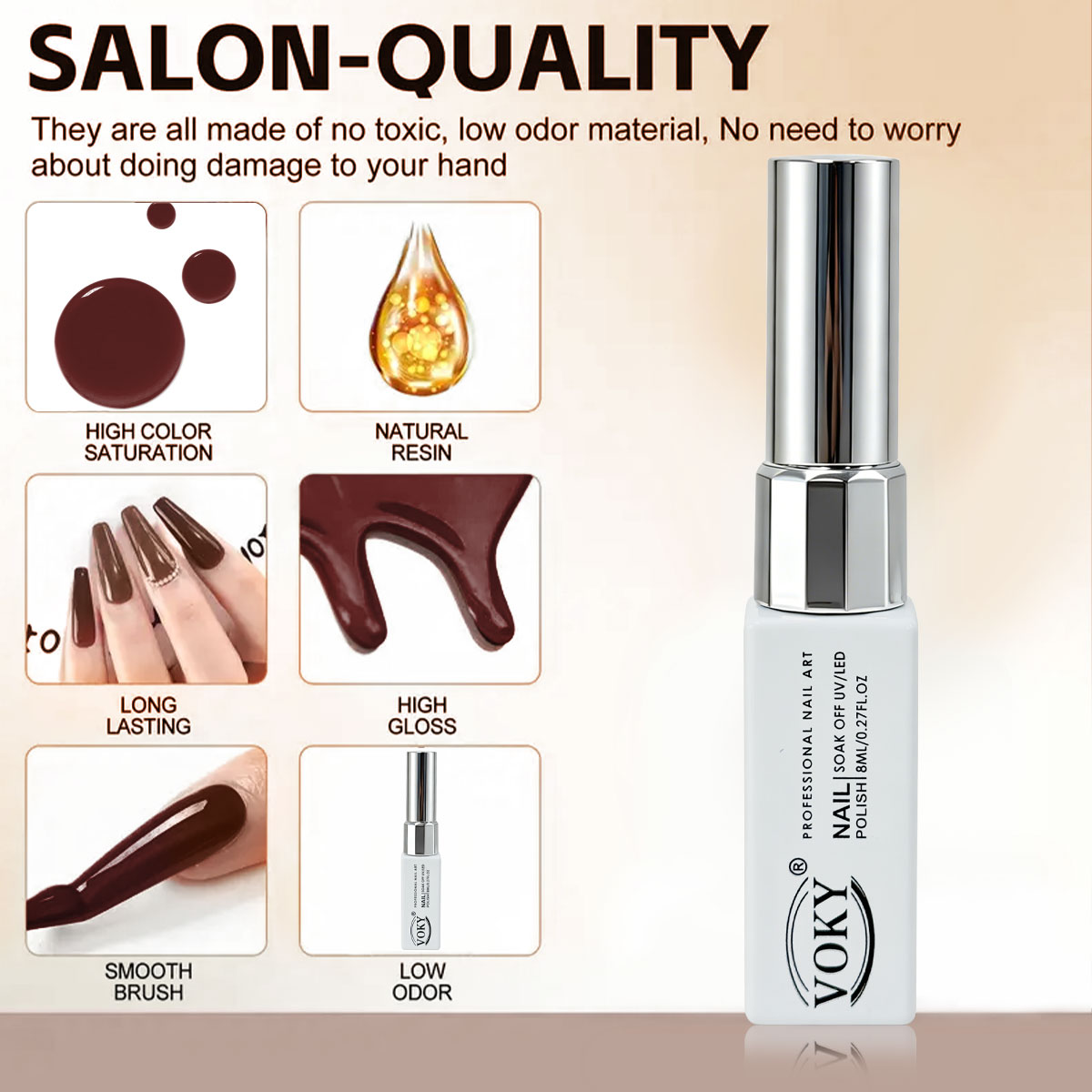 VOKY Neue 8ml Glasflasche Gel- – Nail Art Burgundy Bewertung und Preis