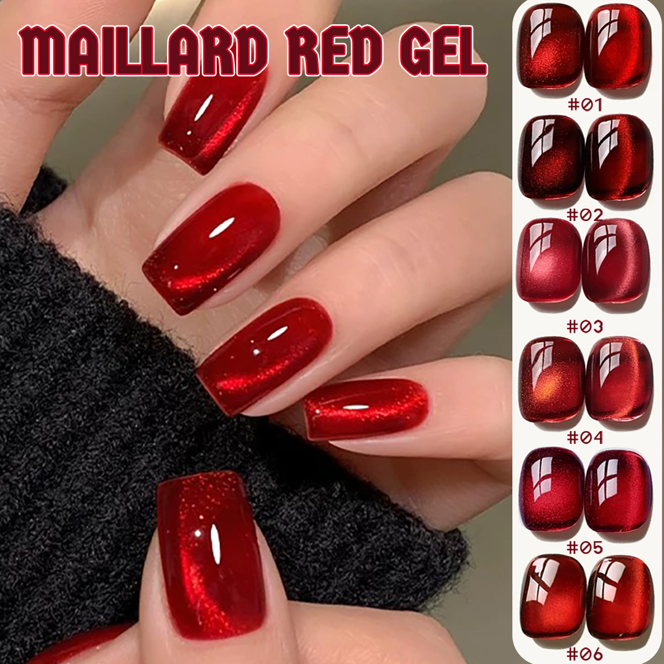 1 Stück TC Whitening Rot Trans – Nail Art Red Wine Cat Eye Bewertung und Preis