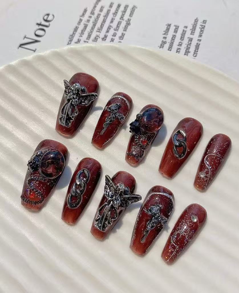 Halloween 10-teiliges Retro Sp – Nail Art Burgundy Bewertung und Preis