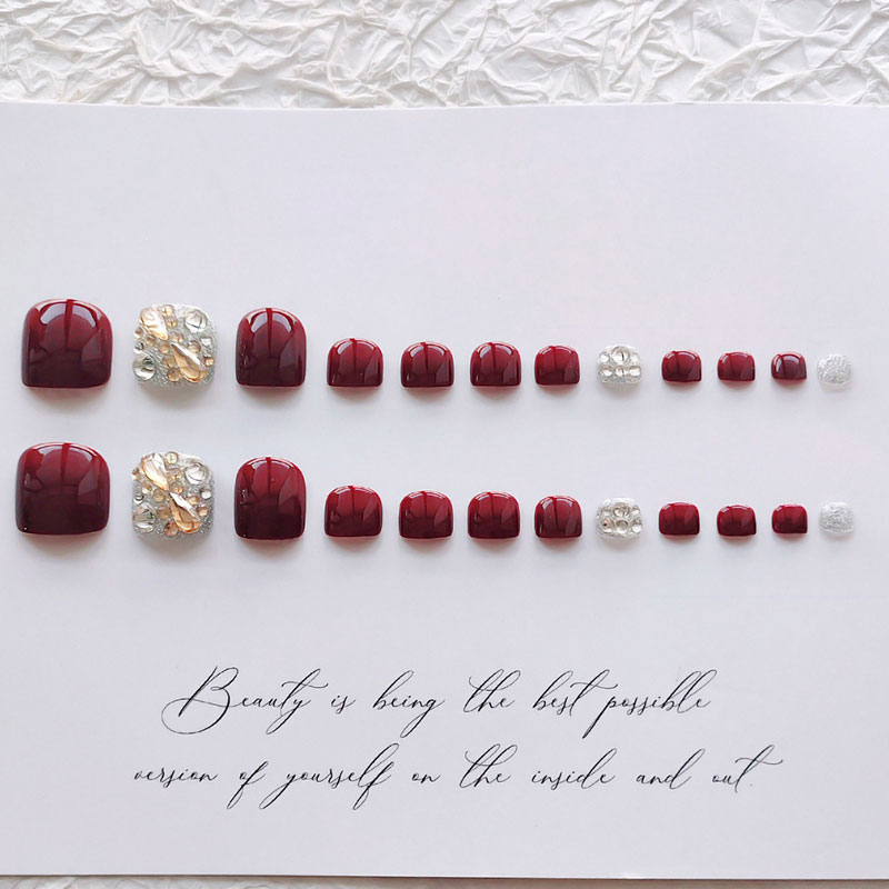 24 Stück Mädchen Künstliche Ze – Nail Art Burgundy Bewertung und Preis