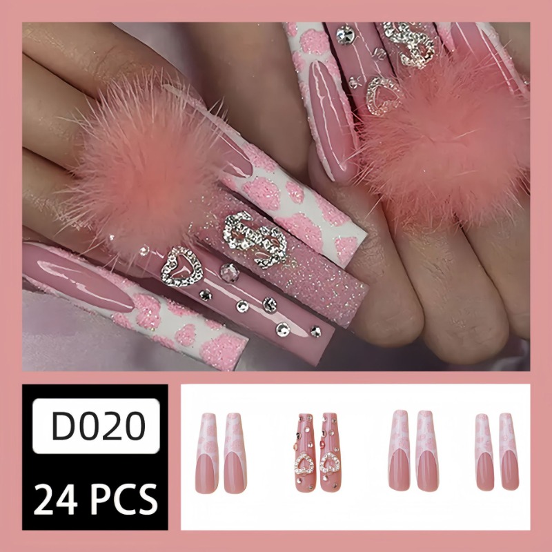 24 Stück extra lange quadratis – Nail Art Pink Bewertung und Preis