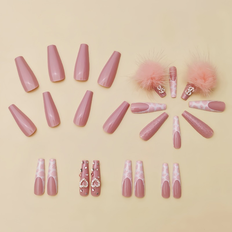 24 Stück extra lange quadratis – Nail Art Pink Bewertung und Preis