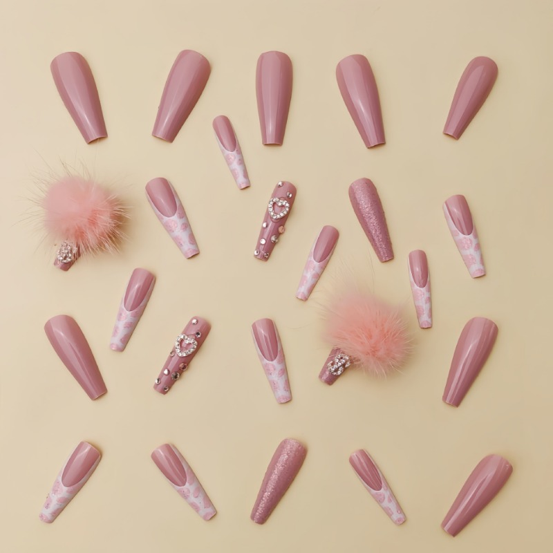 24 Stück extra lange quadratis – Nail Art Pink Bewertung und Preis