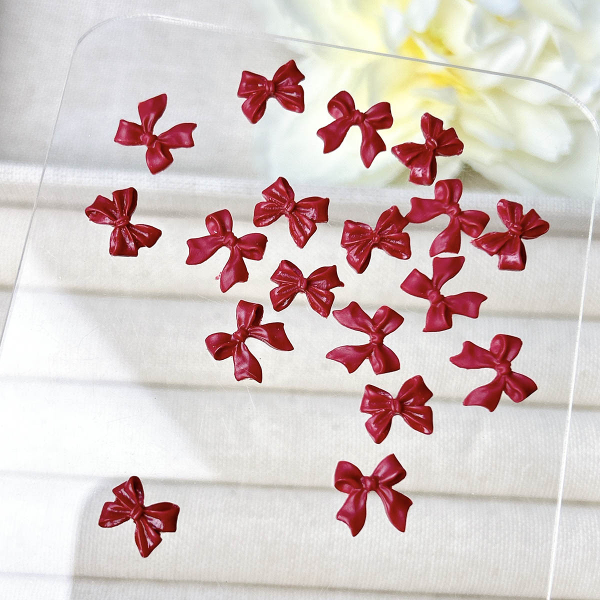 50PCS Burgund 3D Acryl Bogen N – Nail Art Burgundy Bewertung und Preis